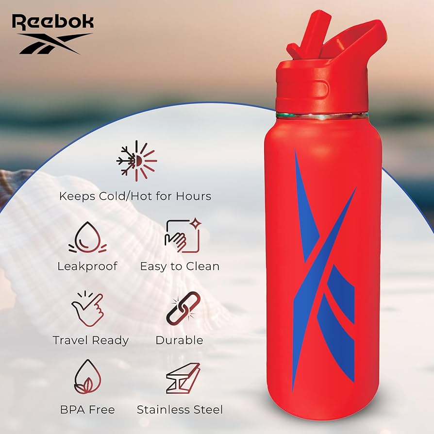 Reebok - 【海外限定・新品未使用】Reebok  メタルウォーターボトル 800ml 保冷 Amazon.com: Reebok Stainless Steel Wide Mouth Water Bottle